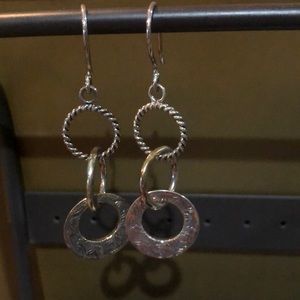 Sterling Silver circle dangle earrings